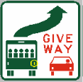 category general-knowledge - You are driving in a 60 km/h zone, with only one lane for traffic in your direction. You see a bus ahead (with this sign displayed on the rear) signalling its intention to pull out from a bus stop, you should: