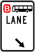 category general-knowledge - When can a private car travel in a lane marked by this sign?