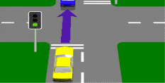 category intersections - When you come to an intersection and the road beyond is choked with vehicles going in the same direction, what should you do?
