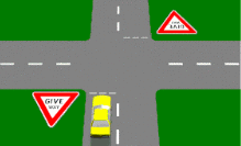 A GIVE WAY sign at an intersection means that you must: - A GIVE WAY sign at an intersection means that you must: