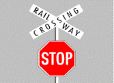 category intersections - What should you do on approaching a railway level crossing displaying a STOP sign?