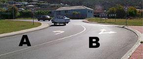 category intersections - You want to turn left at this roundabout. Which lane must you use?