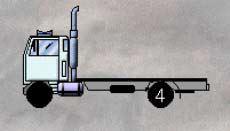 Look at the diagram. The diagram shows a rigid truck with a single rear axle fitted with 4 standard tyres. The maximum statutory axle load is: - Look at the diagram. The diagram shows a rigid truck with a single rear axle fitted with 4 standard tyres. The maximum statutory axle load is: