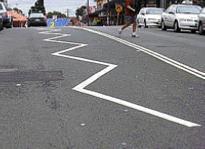 category pedestrians - You see these zigzag markings on the road in front of you. What do they mean?
