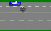 category rider-safety - You are riding the motorcycle shown, what would you need to do to be able to see the car?