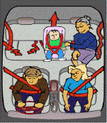 category seat-belts-restraints - The adult passenger in the rear is breaking the law because she is: