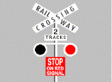 category traffic-signs - If the red lights on this sign are flashing what are you required to do?